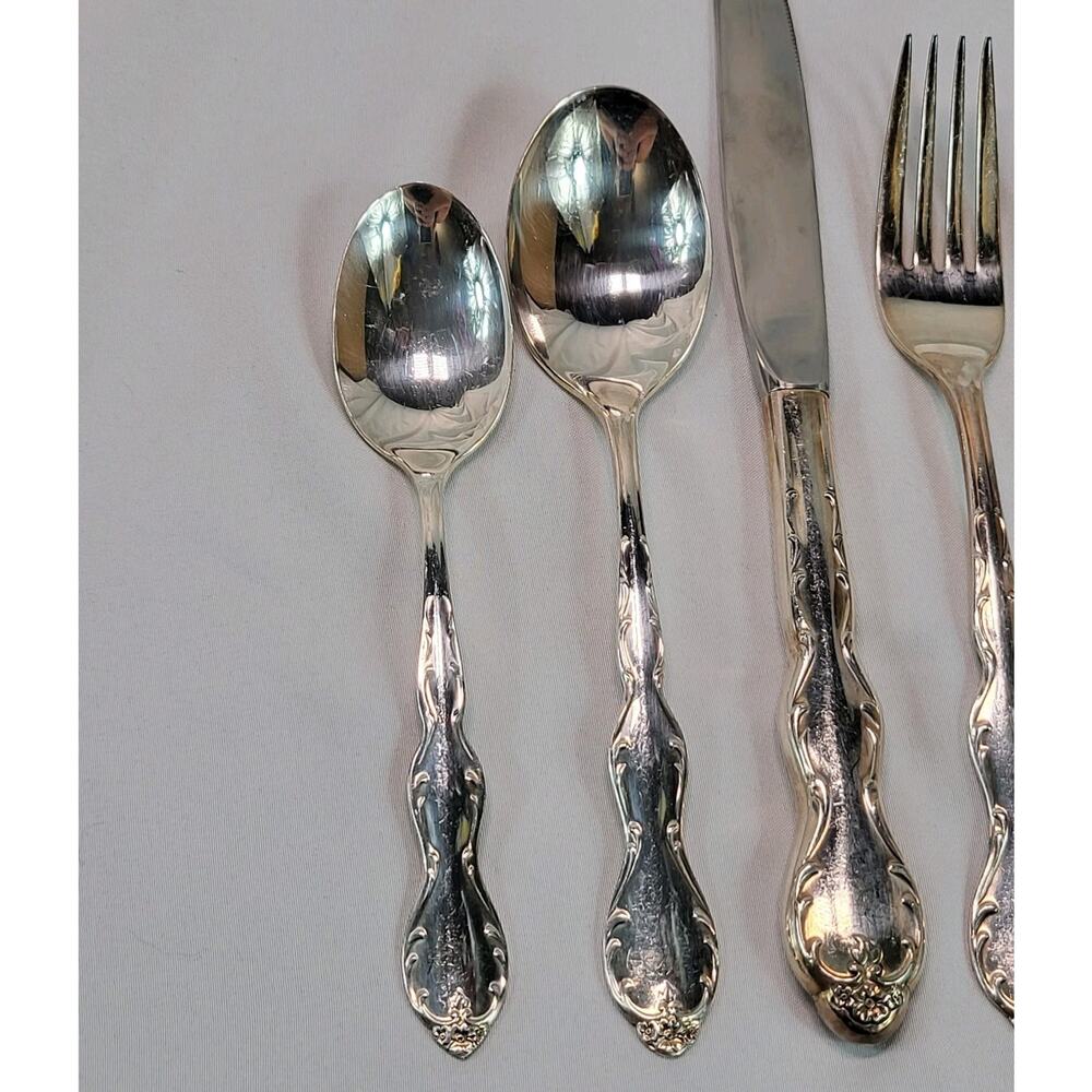 Rogers Camelot Melody Silverplate 5 Piece Place Setting Silverware 1964 - Picture 3 of 6